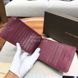 Bottega Veneta Fashion Woven Cowhide Long Zipper Wallet Purplish Red