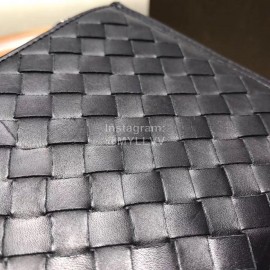 Bottega Veneta Fashion Woven Cowhide Long Zipper Wallet Black