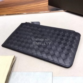 Bottega Veneta Fashion Woven Cowhide Long Zipper Wallet Black