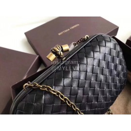 Bottega Veneta Sheepskin Woven Antique Hand Bag Black