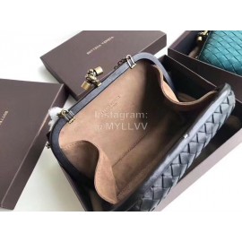 Bottega Veneta Sheepskin Woven Antique Hand Bag Black