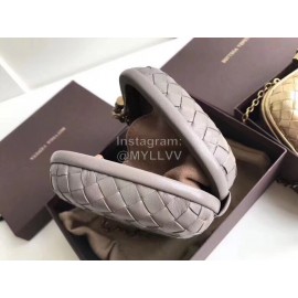 Bottega Veneta Sheepskin Woven Antique Hand Bag Gray