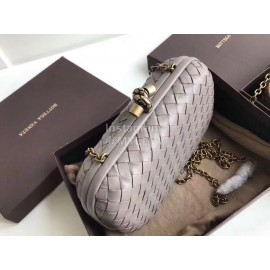 Bottega Veneta Sheepskin Woven Antique Hand Bag Gray