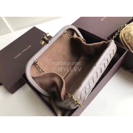 Bottega Veneta Sheepskin Woven Antique Hand Bag Gray