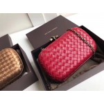 Bottega Veneta Sheepskin Woven Antique Hand Bag Red