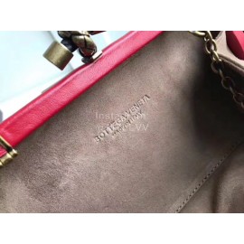 Bottega Veneta Sheepskin Woven Antique Hand Bag Red