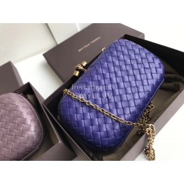 Bottega Veneta Sheepskin Woven Antique Hand Bag Blue