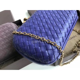 Bottega Veneta Sheepskin Woven Antique Hand Bag Blue