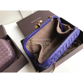 Bottega Veneta Sheepskin Woven Antique Hand Bag Blue