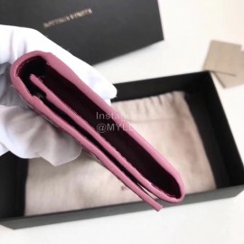 Bottega Veneta Classic Long Folding Cowhide Wallet Purplish Red