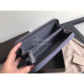 Bottega Veneta Classic Long Soft Leather Zipper Wallet Gray 114076