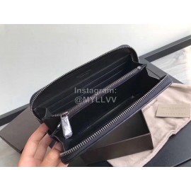 Bottega Veneta Classic Long Soft Leather Zipper Wallet Black 114076
