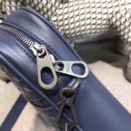 Bottega Veneta New Braided Leather Hand-Held Briefcase Crossbody Bag For Men Blue