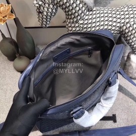 Bottega Veneta New Braided Leather Hand-Held Briefcase Crossbody Bag For Men Blue