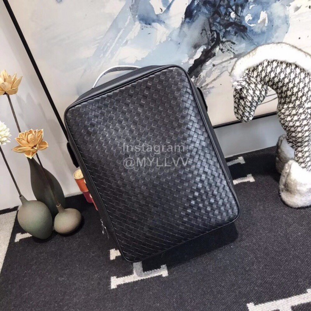 Bottega Veneta New Woven Cowhide Black Backpack For Men