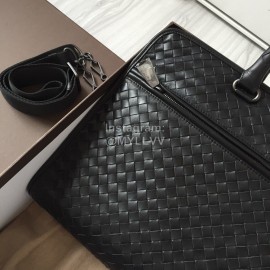 Bottega Veneta New Black Leather Woven Business Leisure Briefcase For Men 248395