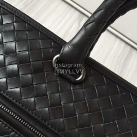 Bottega Veneta New Black Leather Woven Business Leisure Briefcase For Men 248395
