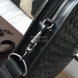 Bottega Veneta New Black Leather Woven Business Leisure Briefcase For Men 248395
