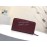 Bottega Veneta Butterfly Design Small Sheepskin Woven Long Zipper Wallet Purplish Red 114076