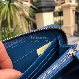 Bottega Veneta Fashion Cowhide Woven Long Wallet Blue 114076