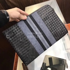 Bottega Veneta Fashion Black Woven Leather Handbag For Men