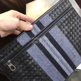 Bottega Veneta Fashion Black Woven Leather Handbag For Men