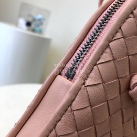 Bottega Veneta Fashionable Pink Sheepskin Woven Messenger Bag