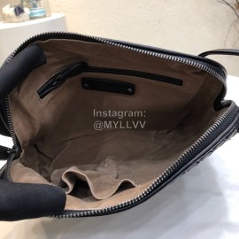 Bottega Veneta Fashion Sheepskin Woven Messenger Bag Black