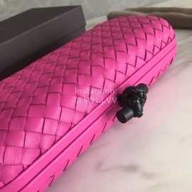 Bottega Veneta Fashionable Sheepskin Woven Hand Bag For Women Rose Red