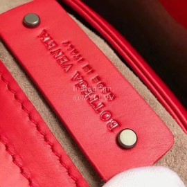 Bottega Veneta Medium Cowhide Woven Messenger Bag Red