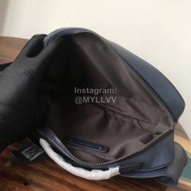 Bottega Veneta Fashion Top Leather Waist Bag Dark Blue