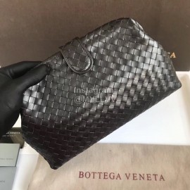 Bottega Veneta Fashion Black Leather Woven Soft Hand Bag