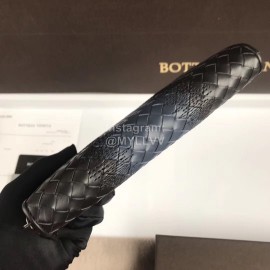 Bottega Veneta New Woven Cowhide Zipper Wallet Black