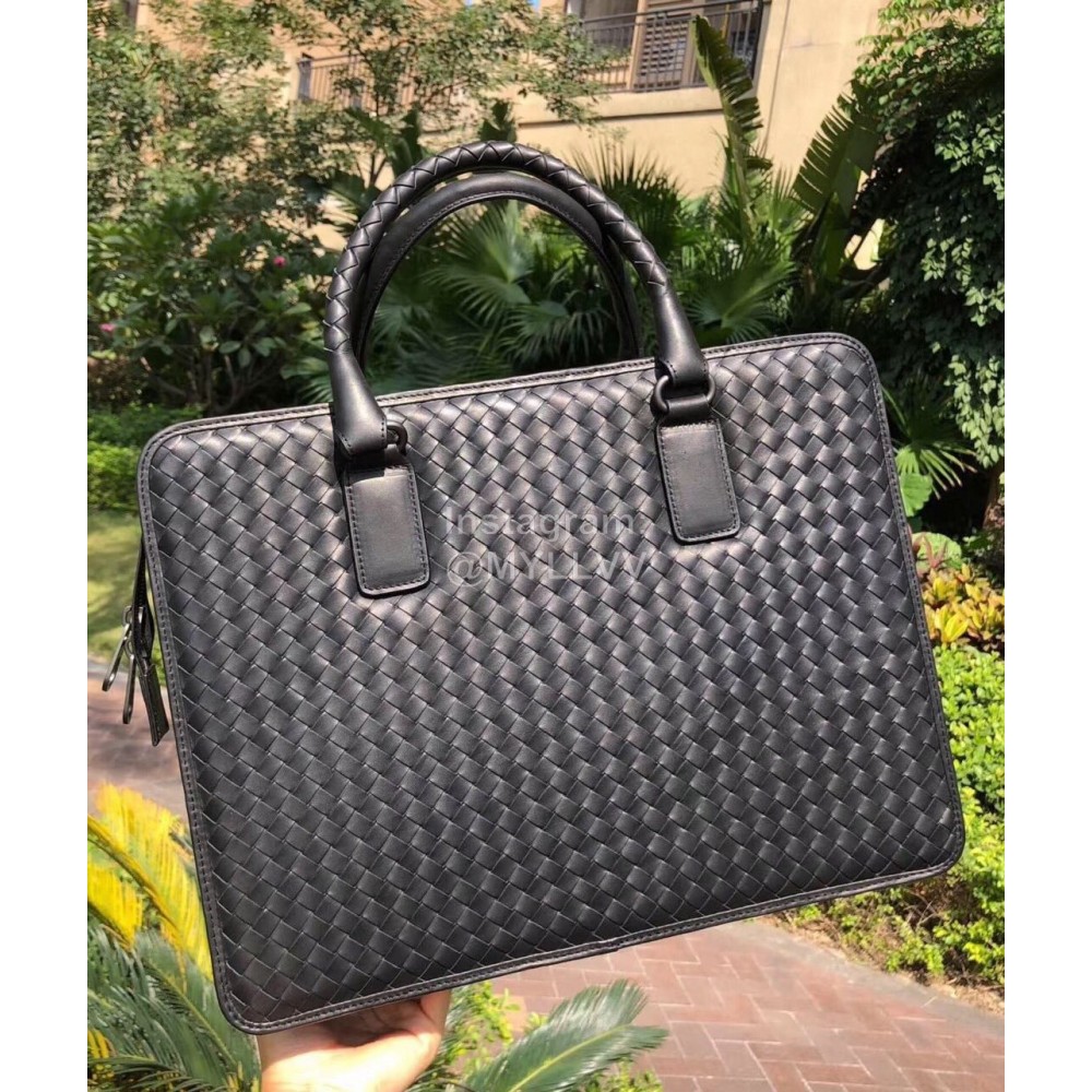 Bottega Veneta New Simple Woven Cowhide Briefcase Computer Bag 194669