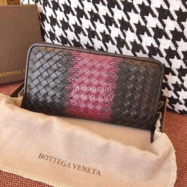 Bottega Veneta Fashion Color Matching Woven Cowhide Wallet Purple