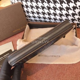 Bottega Veneta Fashion Color Matching Woven Cowhide Wallet Blue