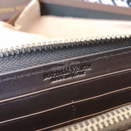 Bottega Veneta Fashion Color Matching Woven Cowhide Wallet Blue