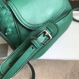 Bottega Veneta Fashionable Lambskin Woven Messenger Bag For Women Green