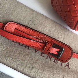 Bottega Veneta Fashionable Lambskin Woven Messenger Bag For Women Red
