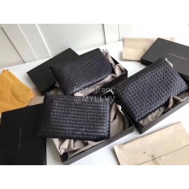 Bottega Veneta Simple Cowhide Woven Zipper Handbag For Men 301204