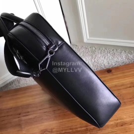 Bottega Veneta Simple Leather Woven Portable Briefcase 407555