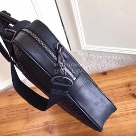 Bottega Veneta Simple Leather Woven Portable Briefcase 194668