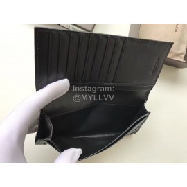 Bottega Veneta Simple Cowhide Woven Long Two Fold Wallet
