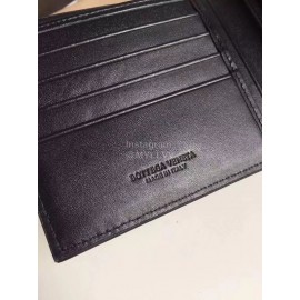 Bottega Veneta Simple Cowhide Woven Short Two Fold Wallet