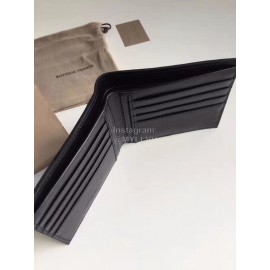 Bottega Veneta Simple Cowhide Woven Short Two Fold Wallet