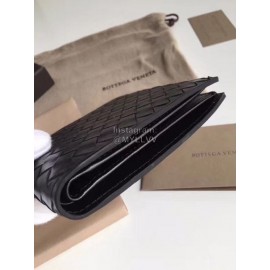 Bottega Veneta Simple Cowhide Woven Short Two Fold Wallet