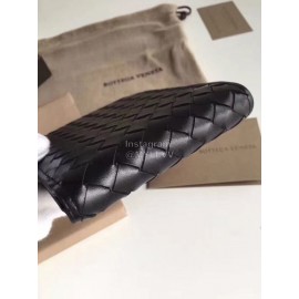 Bottega Veneta Simple Cowhide Woven Short Two Fold Wallet