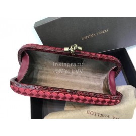 Bottega Veneta Fashion Cowhide Knitting Butterfly Hardware Evening Bag Red