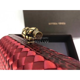 Bottega Veneta Fashion Cowhide Knitting Butterfly Hardware Evening Bag Red