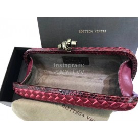 Bottega Veneta Fashion Cowhide Knitting Butterfly Hardware Evening Bag Red